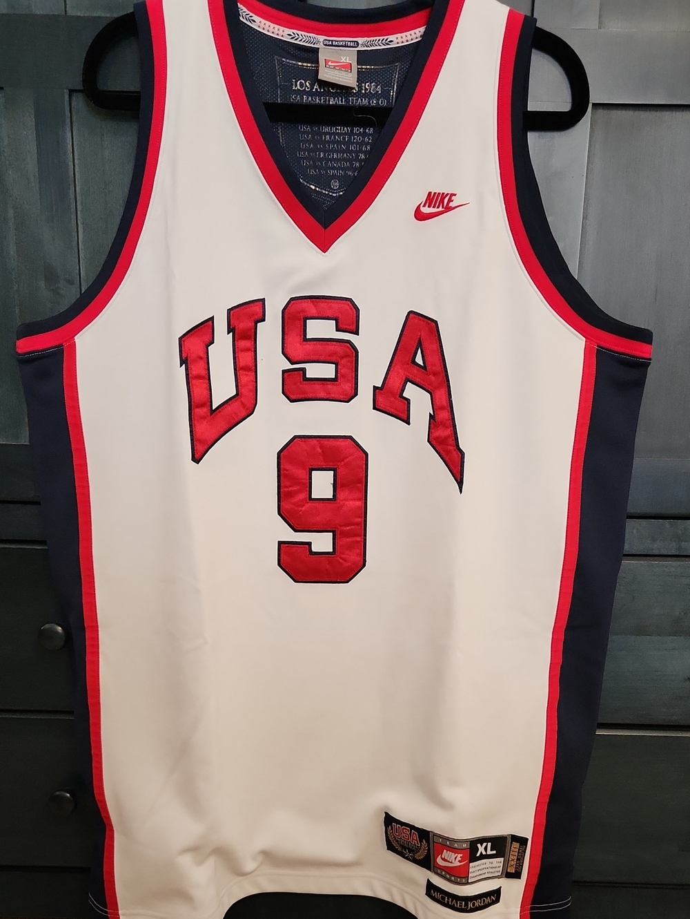 Nike White Red Navy USA Basketball Jersey #9